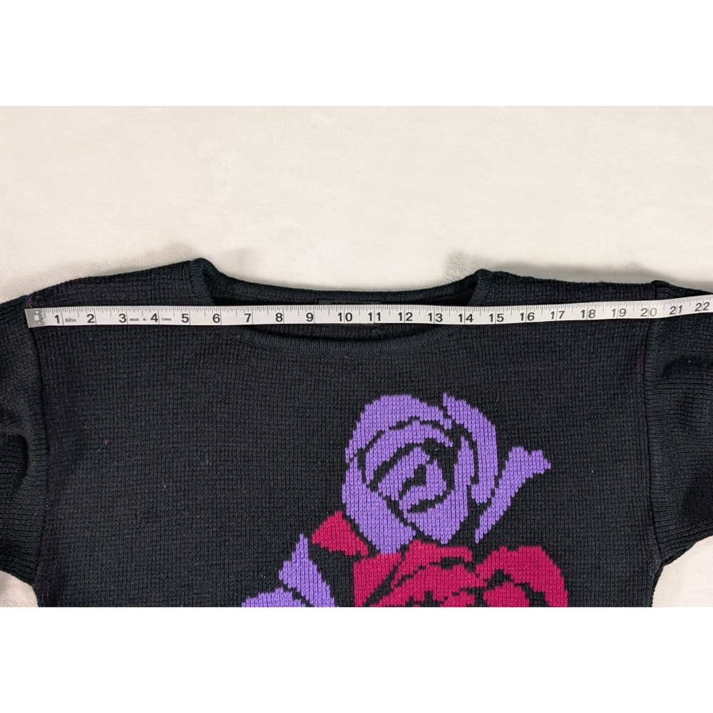 Sophisticates by Jonathan Martin floral knit crewneck sweater - Picture 7 of 12